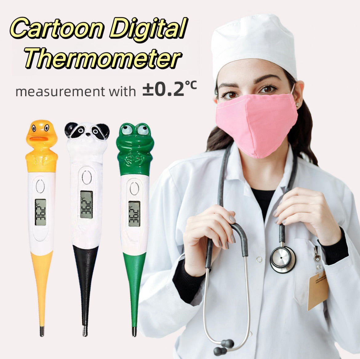 Berrcom Cartoon Digital Thermometer(3 PCS)