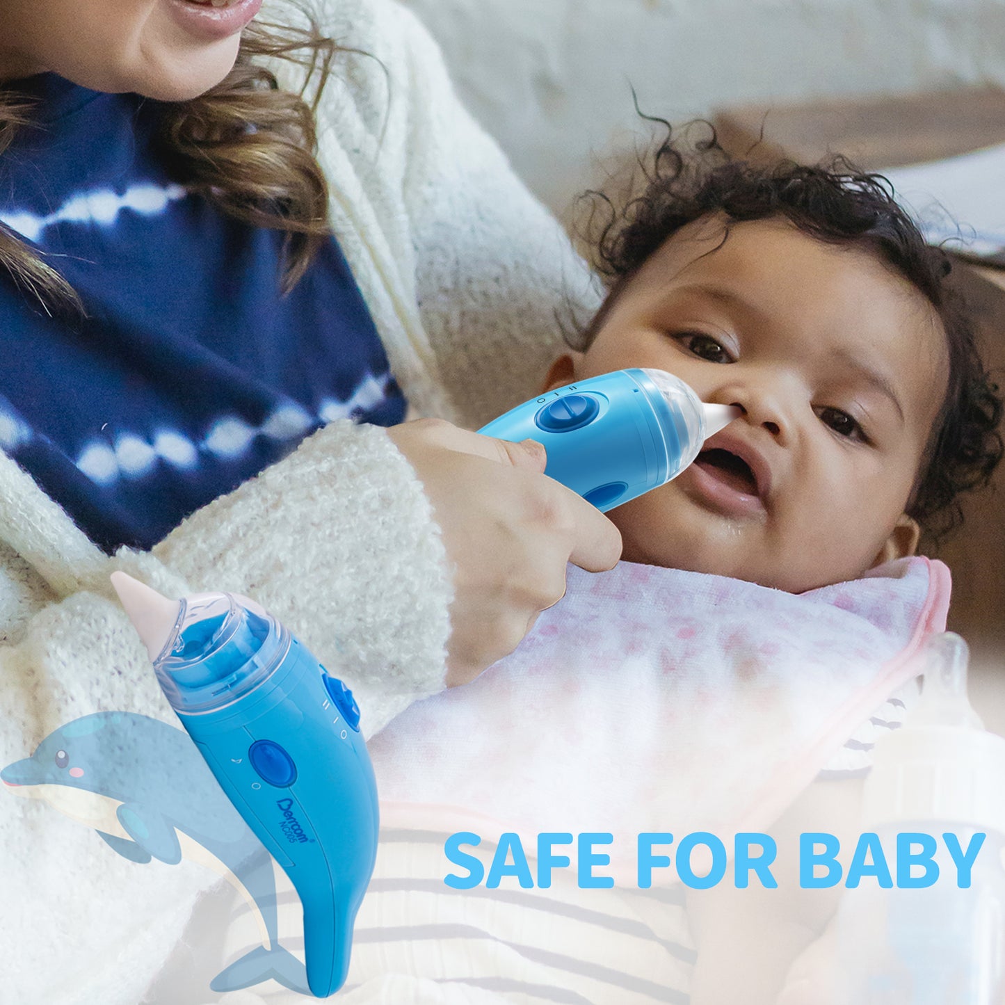 Berrcom Nasal Aspirator for Baby, Electric Nose Sucker for Toddlers with 3 Silicone Tips, Automatic Booger Sucker for Kids