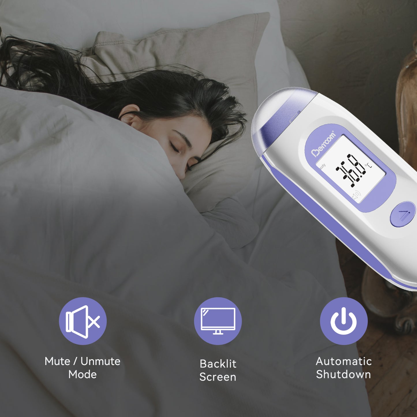 Berrcom Non Contact Infrared Forehead Thermometer for Adults and Babies JXB-192