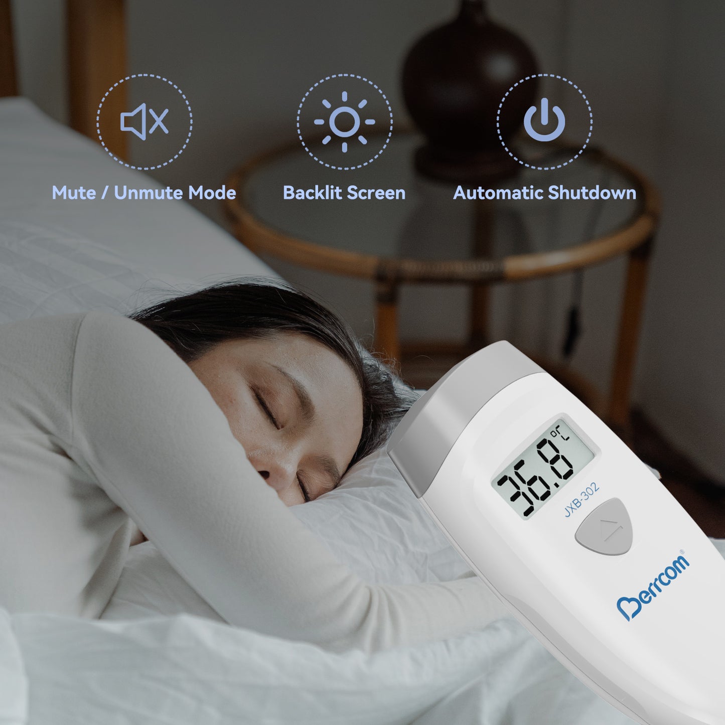 Berrcom Non Contact Infrared Forehead Thermometer Accuracy Digital Temperature JXB-302