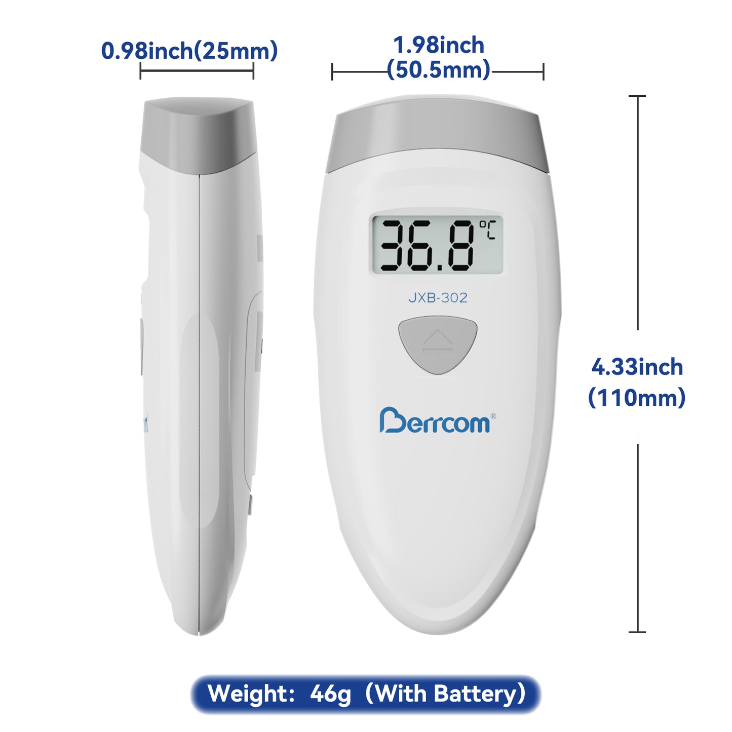 Berrcom Non Contact Infrared Forehead Thermometer Accuracy Digital Temperature JXB-302