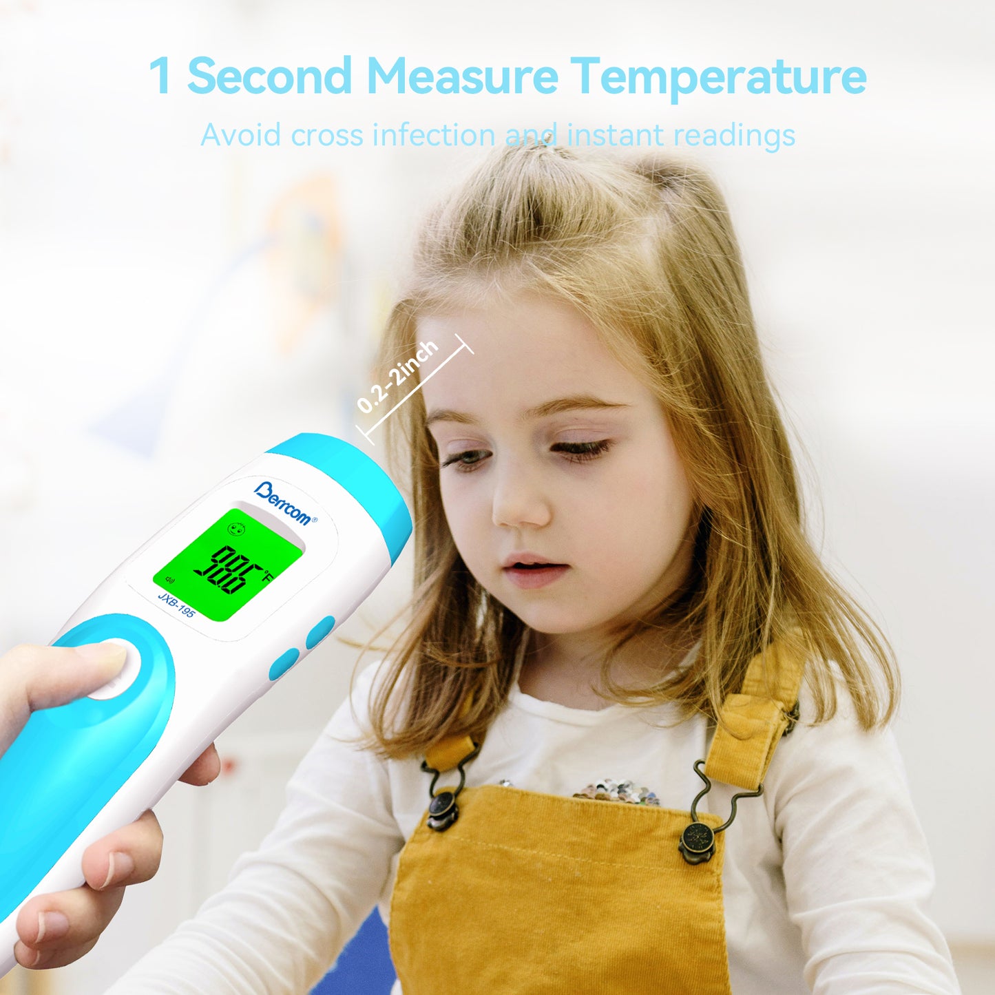 Berrcom Non Contact Infrared Forehead Thermometer Accuracy Digital Gun Temperature JXB-195