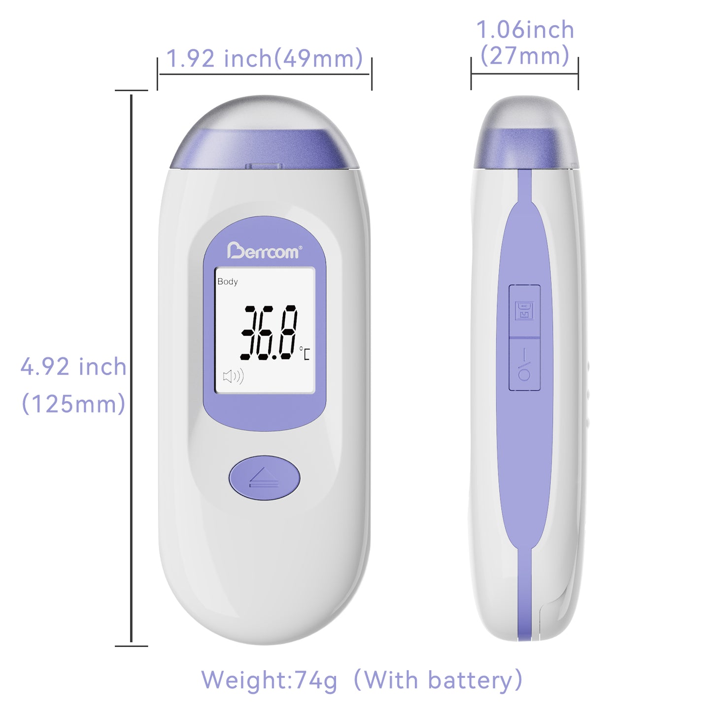 Berrcom Non Contact Infrared Forehead Thermometer for Adults and Babies JXB-192