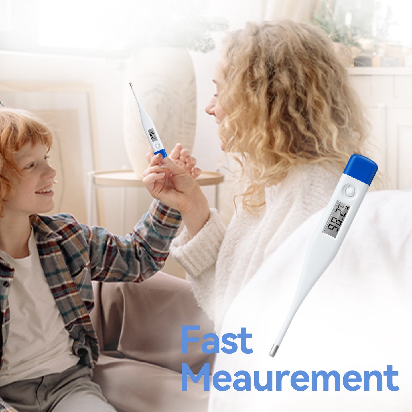 Berrcom Digital Thermometer for Adults and Kids, Oral Thermometer for Rectal Underarm Thermometer for Babies