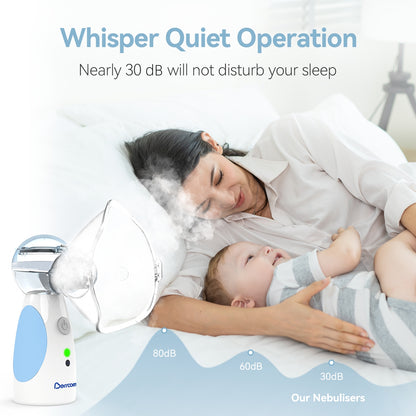 Berrcom Portable Nebulizer Machine for Adults and Kids Handheld Nebulizer for Home and Travel Use, Silent, Efficient Atomization and Easy to Use