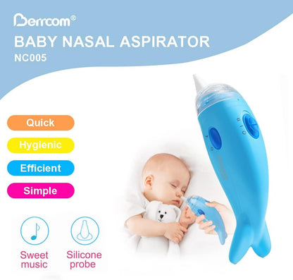 Berrcom Nasal Aspirator for Baby, Electric Nose Sucker for Toddlers with 3 Silicone Tips, Automatic Booger Sucker for Kids