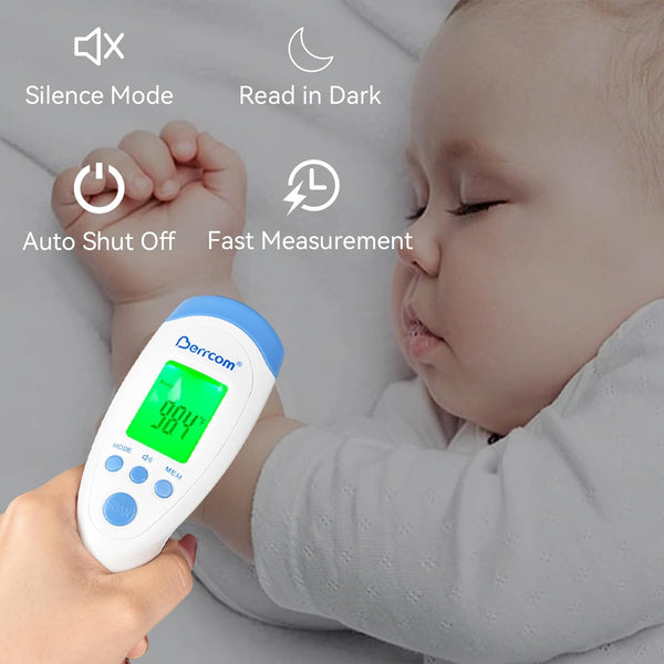 Berrcom Forehead Thermometer for Adults Kids, Non Contact Infrared LCD Display Digital Baby Thermometers JXB-182