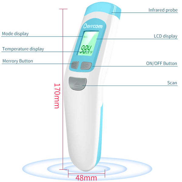 Berrcom Non Contact Infrared Forehead Thermometer Digital Temperature Gun JXB-190